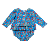 Pink Chicken Baby Heidi Blue Dandelion Bubble