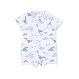 Watercolor Blue Whales - Polo Shortie