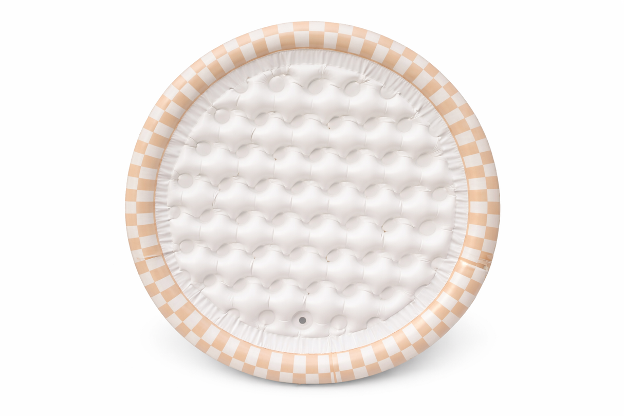 Ali+Oli Two-Ring Inflatable Kiddie Pool (Tan Checkers)