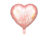 Mom to Be Heart Foil Balloon - Pink  or Blue with Gold Metallic Print | 14 Inches