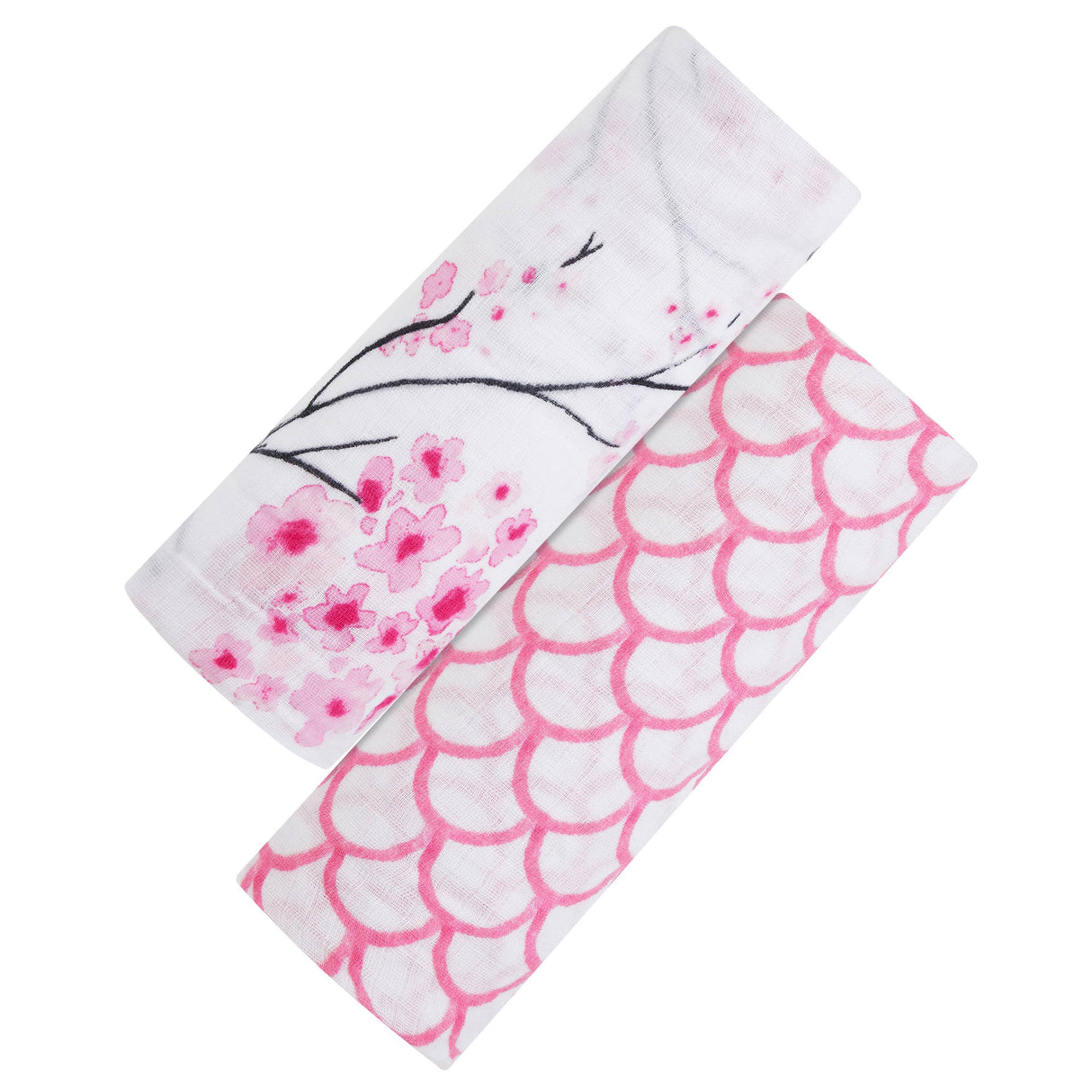 Sakura Organic Swaddle Set (Cherry Blossom & Pink Stripe)