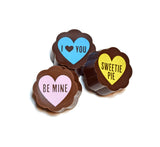 Valentine Sayings Hearts Chocolate Covered Caramels 5pk