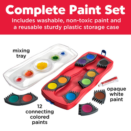 Connector Watercolor Paints for Kids 12 Super Bright Colors