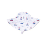 Bubbly Sailboats Pink - Wide Brim Sun Hat
