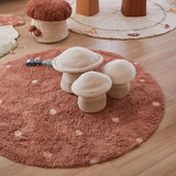 Washable rug Round Dot  Chestnut