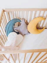 Off White Fitted Crib Sheet: Knit Cotton
