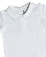 Blue checks Pima cotton baby boy overall set