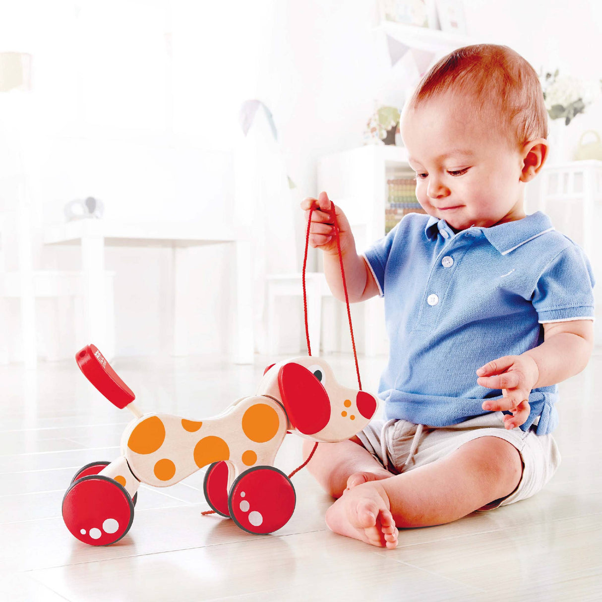 Hape Walk-A-Long Puppy - Pull Along Toy for Babies 12+ Month