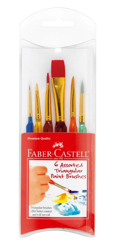 Triangular Paintbrushes (Assorted Sizes) - Set of 6