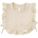 Muslin Cotton Ruffle Baby Bib (Ivory)