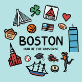 Boston Doodles Icons Massachusetts Toddler Unisex Hoodie