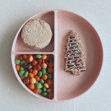 Baby Plate with Suction and  Divided Portions (Pink)