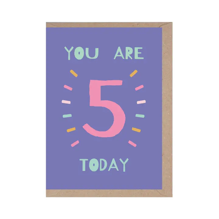 5th Birthday - You Are 5 Today - Greeting Card