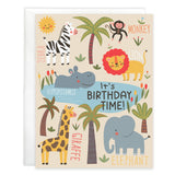Birthday Greeting Card - Cute Jungle Animals-Kids