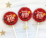 4th of July Fireworks Lollipops, Strawberry, 10/Case -VEGAN
