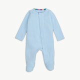 love lines blue organic cotton pointelle
