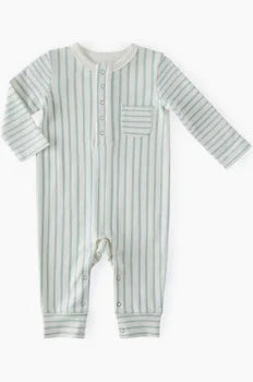 Pocket Romper - Stripes Away Sea