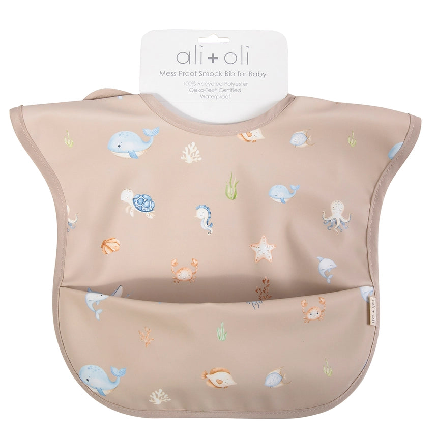 Short Sleeve Smock Baby Bib