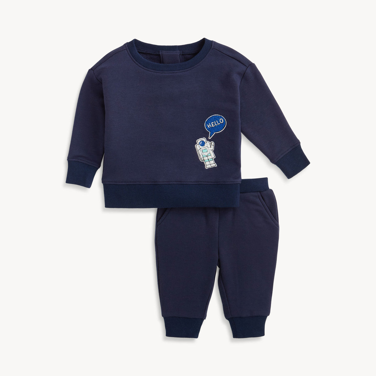 Dress Blue Brushed Fleece Set W/ Patches