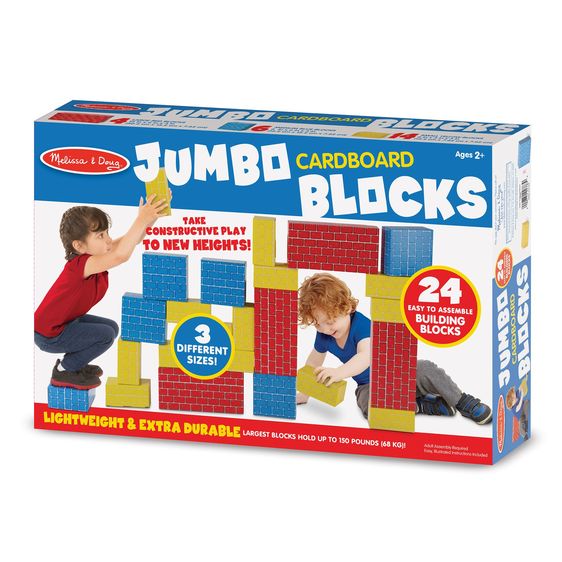 Melissa & Doug Jumbo Cardboard Blocks 24ct - Tadpole