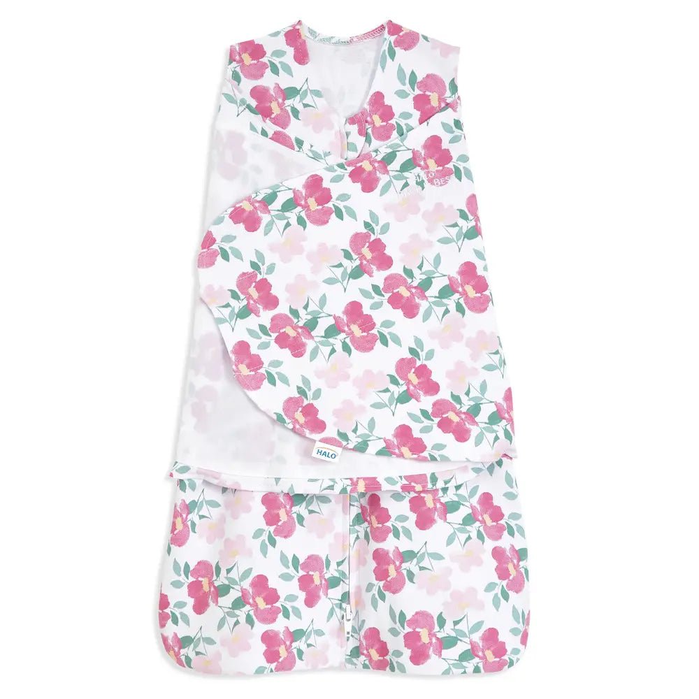 100% cotton sleepsack swaddle pink stems - Tadpole