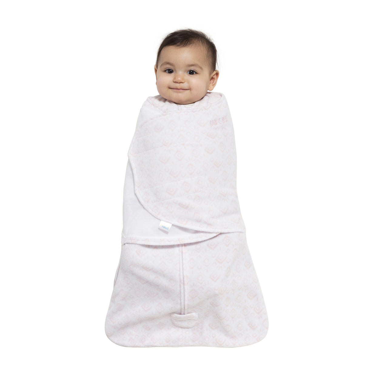 Halo SleepSack Swaddle Fleece Diamonds & Leaves Pink - Tadpole