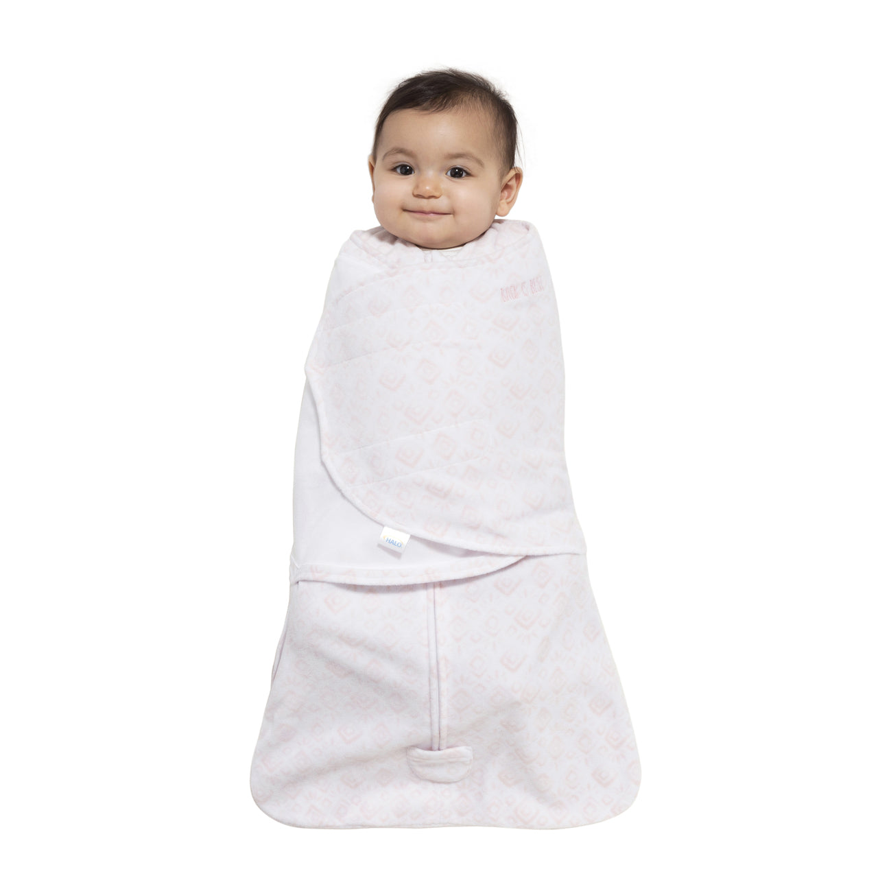 Halo SleepSack Swaddle Fleece Diamonds & Leaves Pink - Tadpole