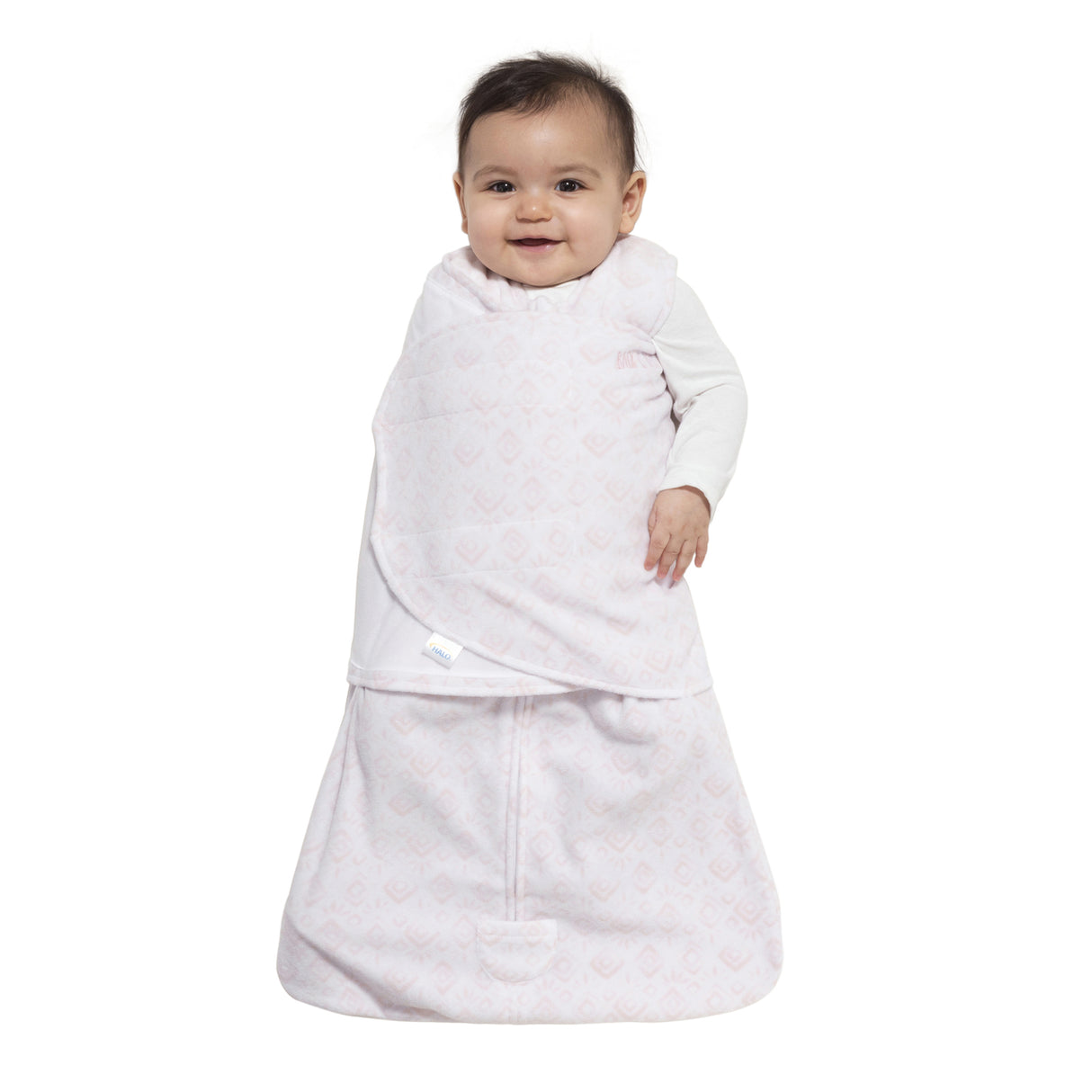 Halo SleepSack Swaddle Fleece Diamonds & Leaves Pink - Tadpole