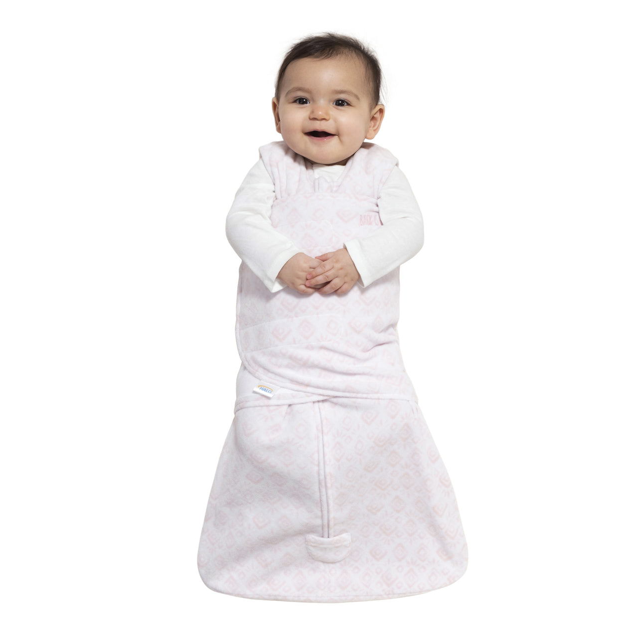 Halo SleepSack Swaddle Fleece Diamonds & Leaves Pink - Tadpole