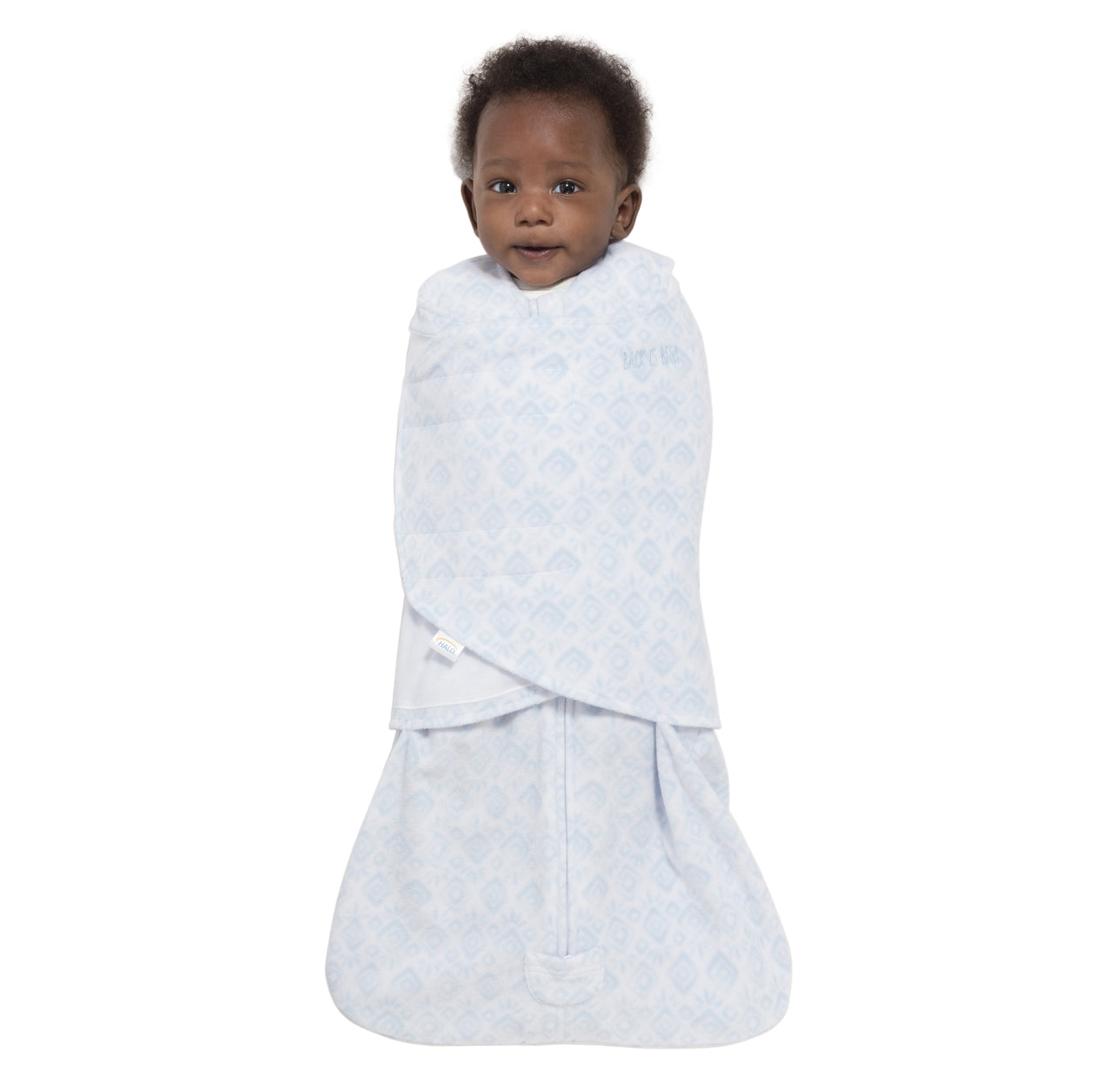 Halo SleepSack Swaddle Fleece Diamonds & Leaves Blue - Tadpole