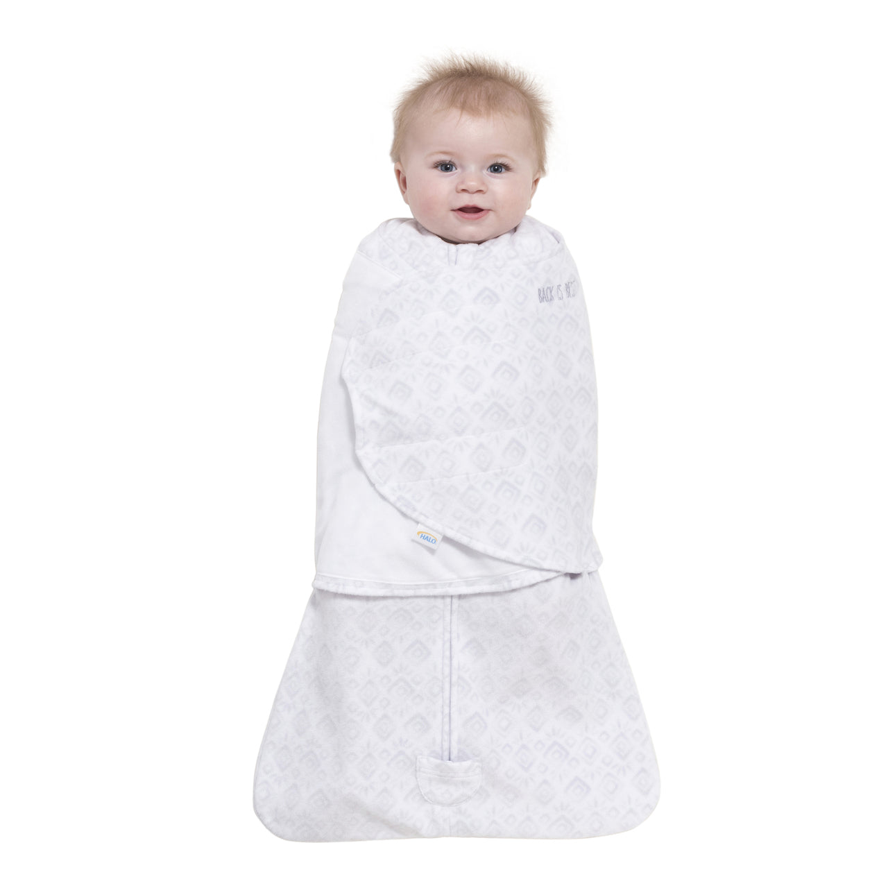 Halo SleepSack Swaddle Fleece Diamonds & Leaves Grey - Tadpole