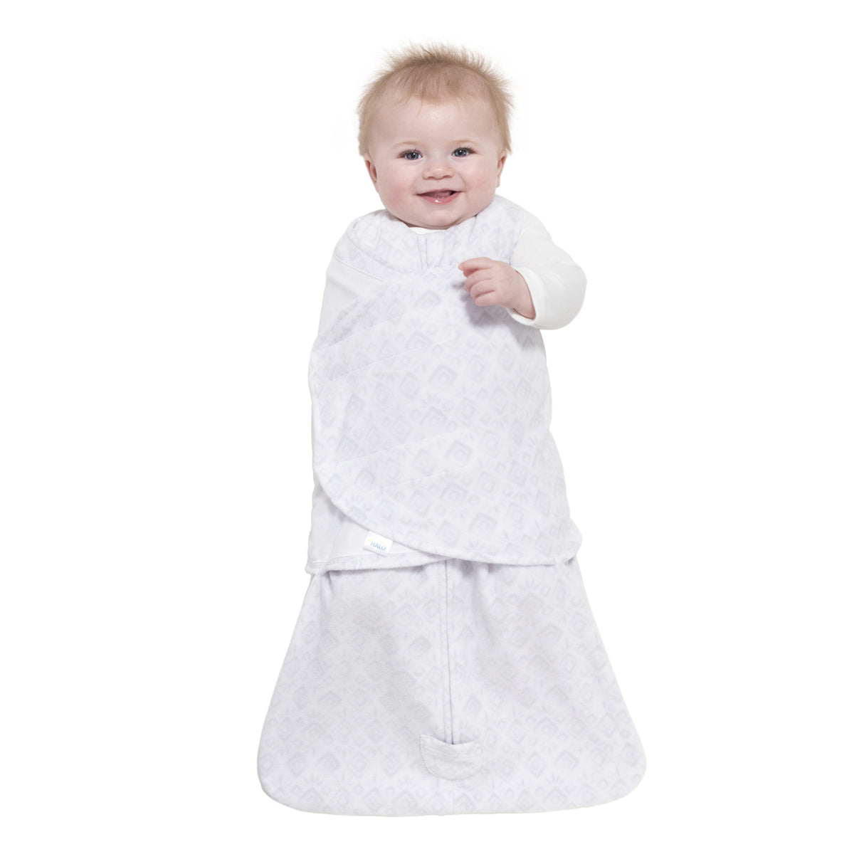 Halo SleepSack Swaddle Fleece Diamonds & Leaves Grey - Tadpole