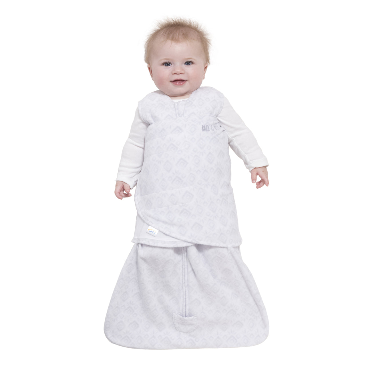 Halo SleepSack Swaddle Fleece Diamonds & Leaves Grey - Tadpole