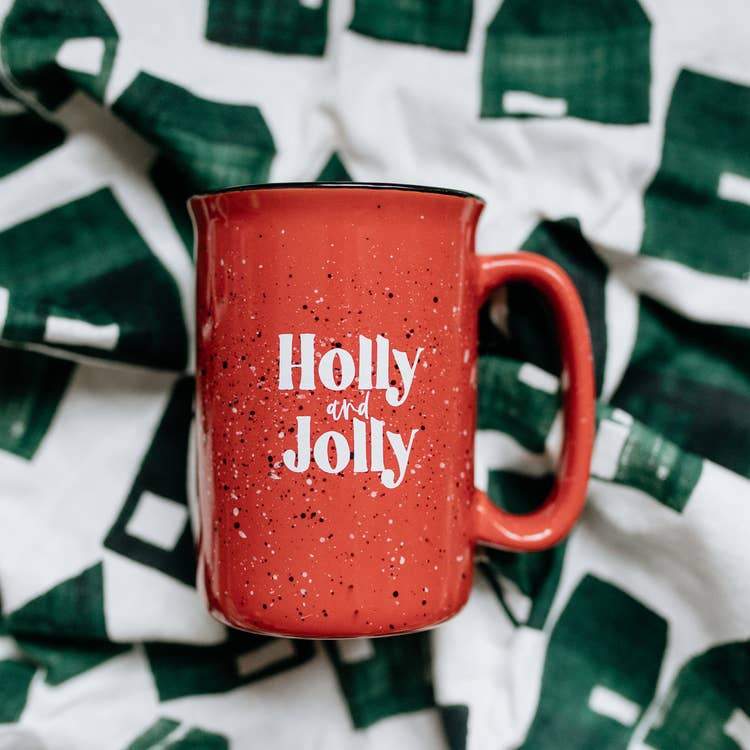 16oz Holly and Jolly Red Tall Campfire Mug - Tadpole