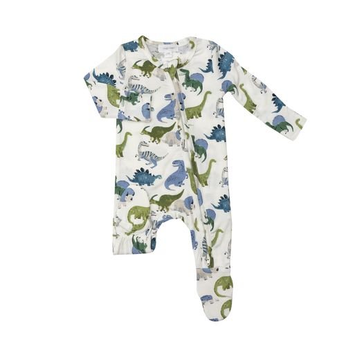 2-Way Painterly Dinos Zipper Footie - Tadpole