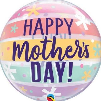 22" Happy Mother's Day Pastel Bubble Balloon - Tadpole