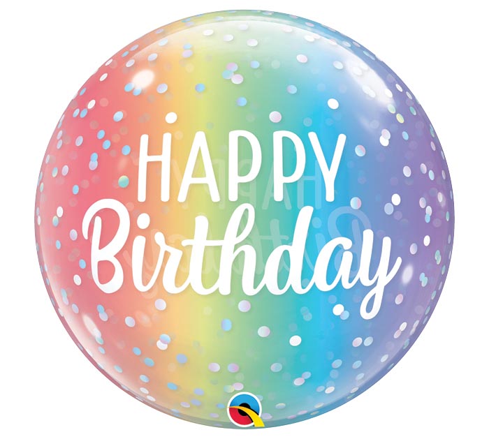 22" Happy Birthday Ombre Dots Balloon