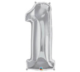 34" Silver Number Balloon - Tadpole