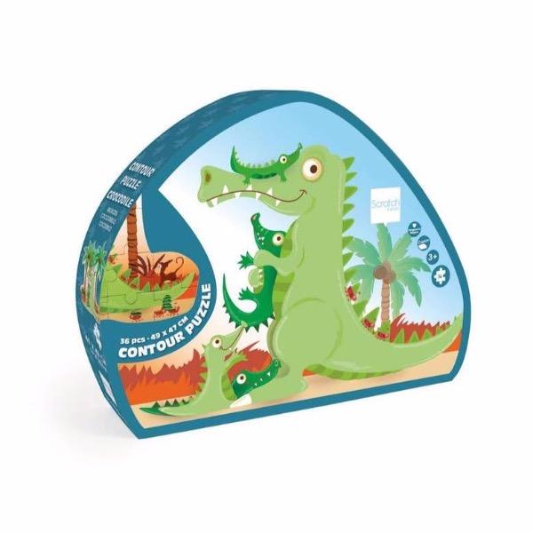 36 Piece Crocodile Contour Puzzle - Tadpole