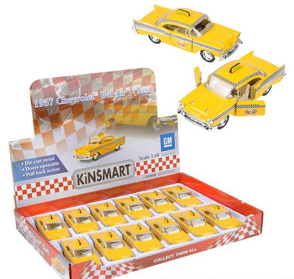 5" Diecast Pull Back Chevrolet Bel Air Taxi - Tadpole