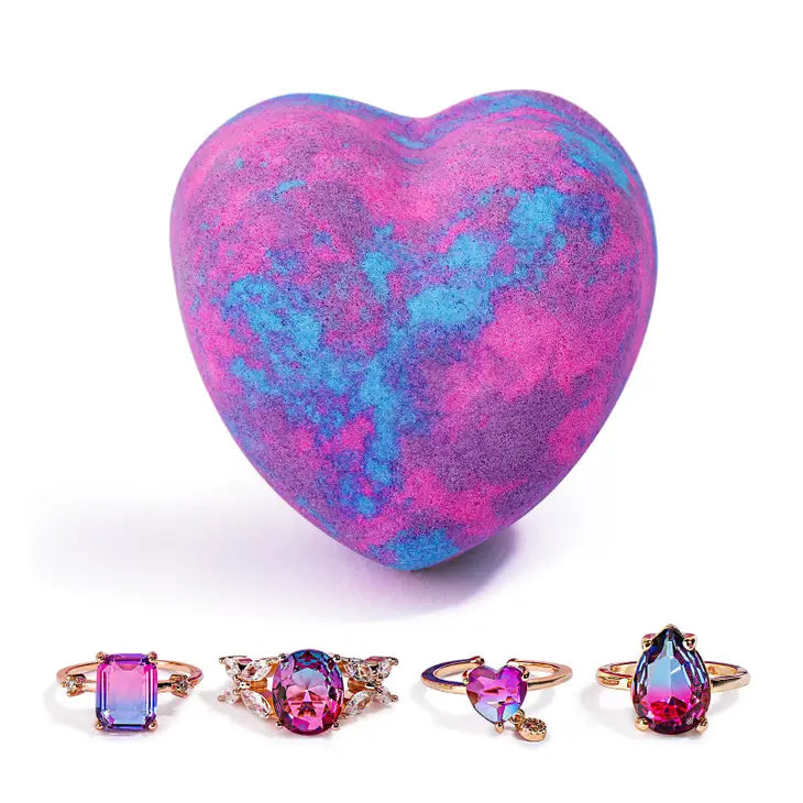 Gemstone Ring Bath Bomb Romance Gradient Amethyst Surprise
