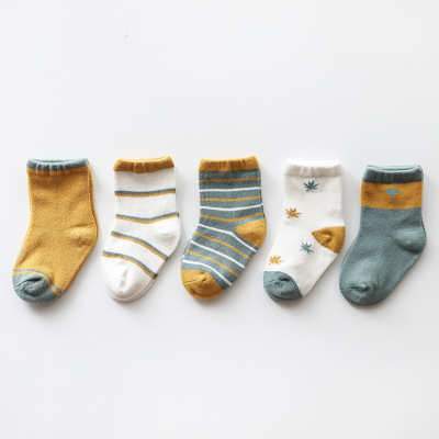 5pk Baby Socks Autumn Print - Tadpole