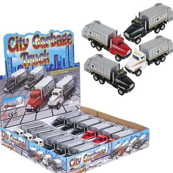 6" DIE-CAST PULL BACK GARBAGE TRUCK - Tadpole