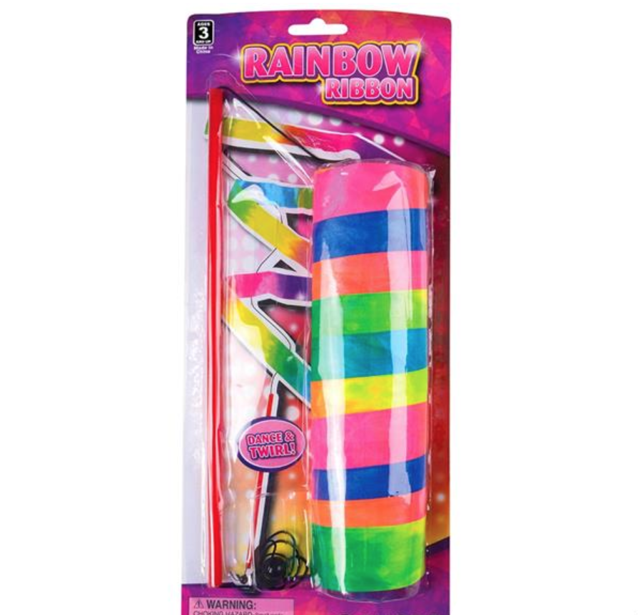 La Luna Bella 11.75" Rainbow Ribbon Wand - Tadpole