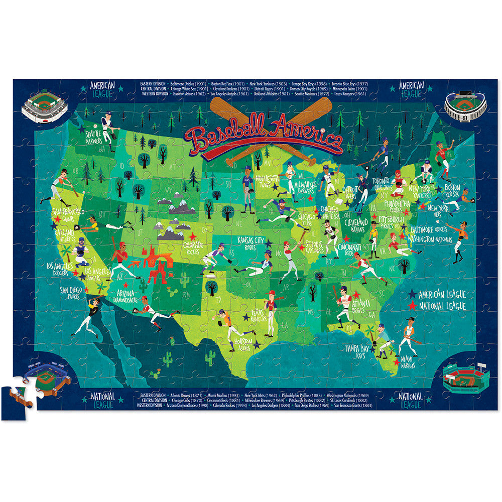 Crocodile Creek Puzzle & Poster Baseball - Tadpole