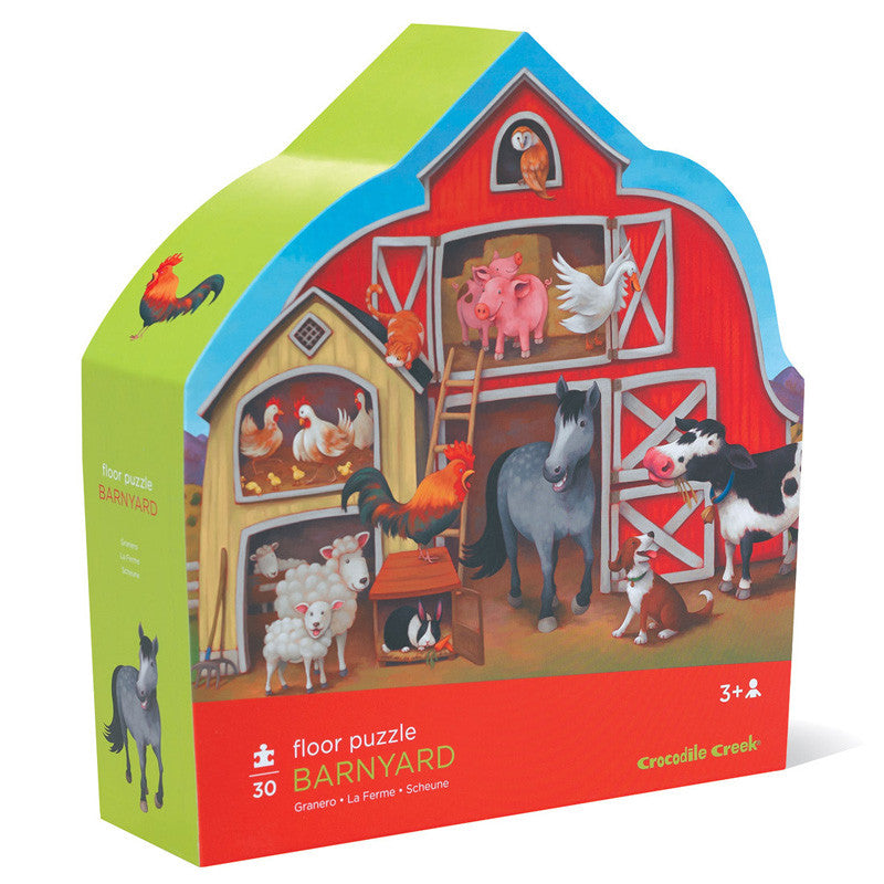 Crocodile Creek Shaped Floor Puzzle Puzzle Barnyard - Tadpole