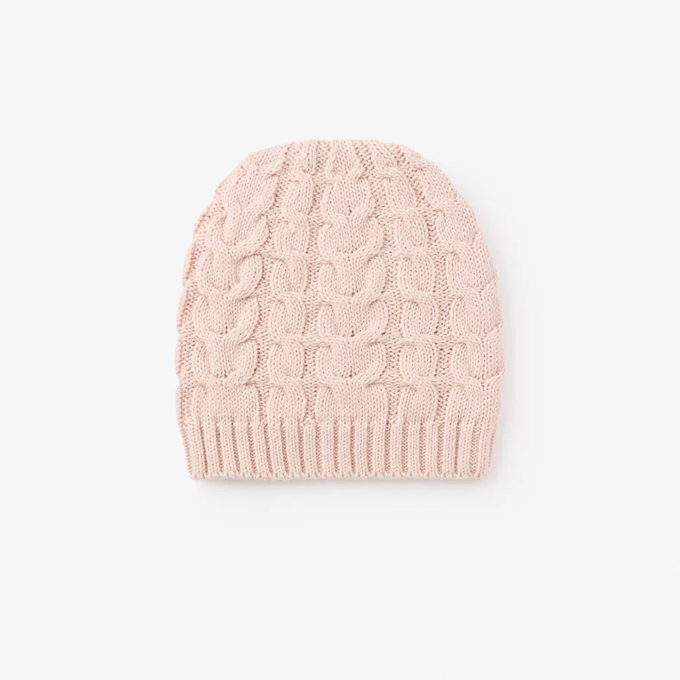 Elegant baby Horseshoe Style Cable Hat 0-12 months