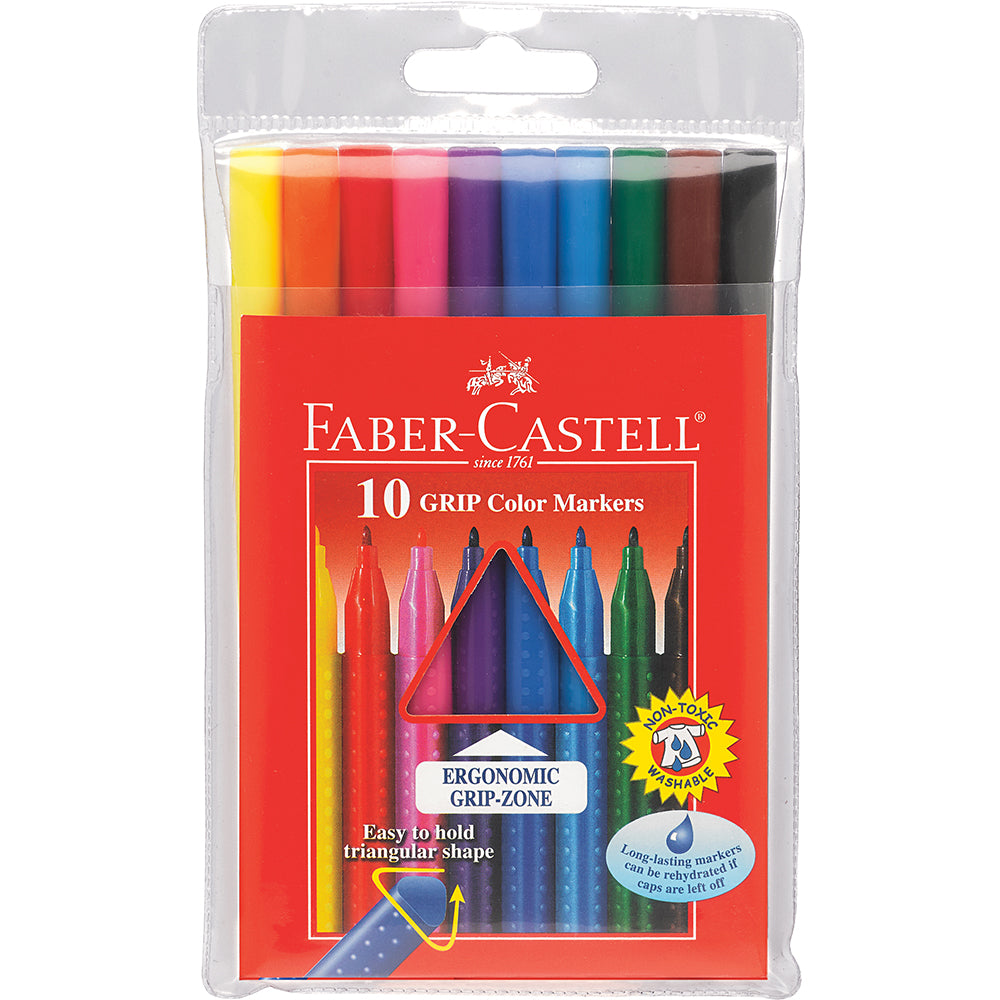 Faber Castell Grip Color Markers Set of 10 (DISC)