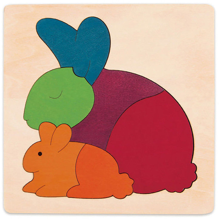 Hape Rainbow Rabbit Wood Puzzle - Tadpole