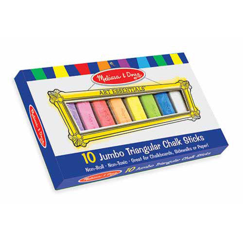 Melissa & Doug Jumbo Triangular Chalk (10 pc) - Tadpole